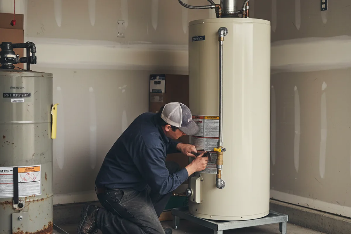 Water heater and shutoff valve replacement in New Castle